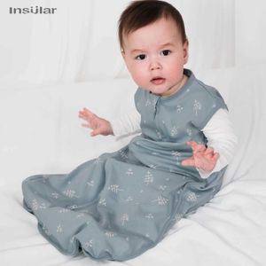 Sleeping Bags Insular Baby Sleep Sack Sleepping Bag Unisex Sleeveless 100% Cotton Wearable Bedding Blanket Suit Summer Soft For Baby Toddler Y240517