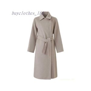 Kurtki damskie Wool Blend Coats Designer Trench Płaszcz 2024 Nowy wiosenny jesienna jesień Środkowa długość Koreańskie ubrania zimowe z paskiem lutp