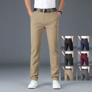 6-kolorowe męskie wygodne i oddychające koreańskie klasyczne proste spodnie spodnie do męskiej firmy proste ubrania robocze 240506