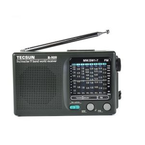 Radio radio portatile AM/FM/SW, radio a onde corte ricaricabile con registratore USB e antenna telescopica per tutte le onde piene (nero)