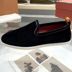 Casual Shoes Master Production LP schwarze Wildleder-Herren-Slipper handgefertigt Retro Designer Style Mode Slip-on Business Flats Flats