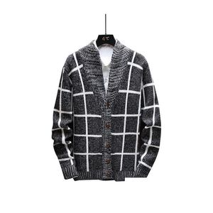 Herrenpullover Herren Mode Oversize Pullover 2021 für Männer lässig männliche Buttondown Jersey Plaid Stripe 3 Farben Drop Lieferbekleidung C Dh47f
