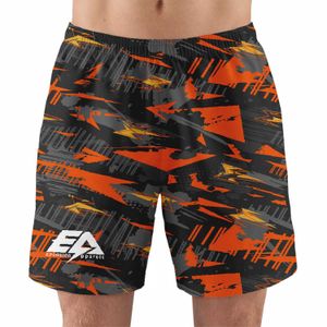 Men Woven Sublimation Swim Shorts Two Deep Side Hem Pockets Summer Basic Men Shorts Cropped Fit Polyester Vintage Plain Technics