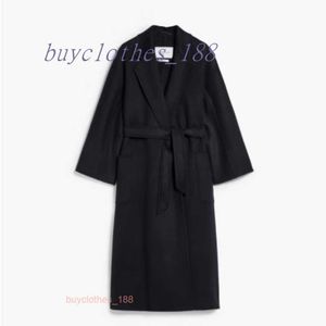 Kvinnorjackor Wool Blend Coats Designer Trench Coat 2024 Ny Spring Autumn Mid Length Korean Fashion Winter Clothes With Belt DK2P