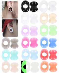 tunnel plugs silicone Body JewelryPiercing Jewelry 2Pcs 316mm Earlets Ear Gauges Flexible Silicone Tunnels Plugs Piercing Ear Str9289609