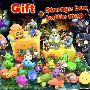 LED Toys New Character Plants vs Zombies 2 PVZ Toy Set Present Box Packaging Childrens Doll Action Diagram Modell Presentation Map S24513