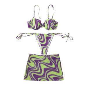 Neue europäische und amerikanische Mode Badeanzug Split Bikini Set für Frauen Badebekleidung Krawatte Dye Purple Stufe sexy Bikini Set