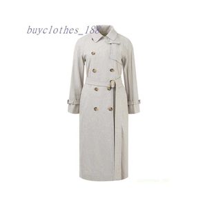 Kurtki damskie Wool Blend Coats Designer Trench Płaszcz 2024 Nowy wiosenny jesienna jesień Środkowa długość Koreańskie ubrania zimowe z paskiem JB7G