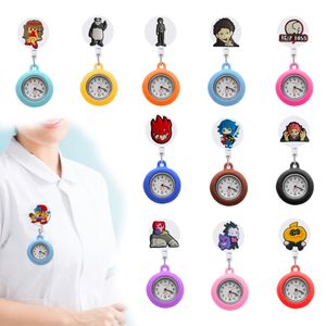 Персонажи персонажей зажимают карманные часы выдвижной арабский цифровой цифр, медсестра, часа, кварцевая бруш