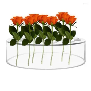 Vaser blommor mittpunkt vas cirkulär låg blomma hållare läcksäker dekorativ ljusstake för bröllop födelsedagsdel