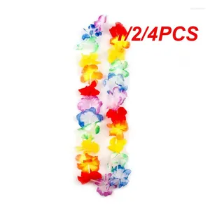 Decorative Flowers Hawaiian Wreath Leis Garland Artificial Necklace Spring Party Supplies Beach Hawaii