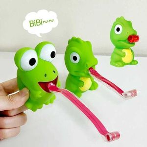 Dekompression Spielzeug Kinderkinder kreativer Stressabbau Zappel Spielzeugclip Frosch Dinosaurier klebrige Zunge lindern Stressspielzeugkinder Weihnachtsgeschenk WX46541