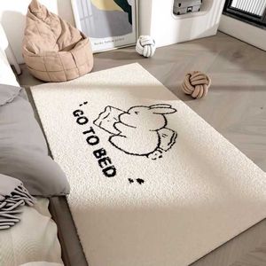 Carpets Carpet bedroom resistant to dirt and easy cartoon household cool off bedside blanket living room sofa coffee table imitation cashmere carpet H240517