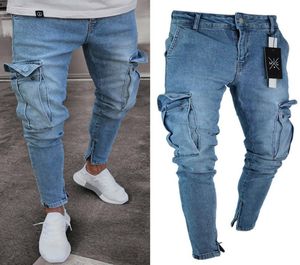 Fashion Men039s Skinny Stretch Biker Jeans Slim Fit Denim Pants Trousers Pocket9712522