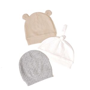 3 st/set 0-6m nyfödd hatt bomullsgräns Baby beanie för flickor vår mjuk spädbarn cap pojke småbarn tillbehör gåva l2405