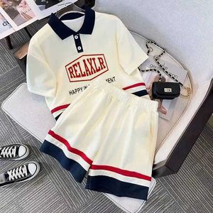 Clothing Sets Summer Children Boy Clothes Set Kid Lapel T-shirts And Shorts 2PCS Suits Teenage Girls Fashion Letter Print Top Bottom Tracksuit Y240515