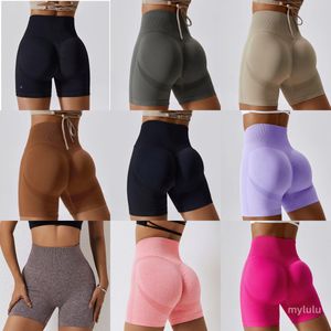 Pantaloncini da yoga senza saldatura da donna Pesti di sollevamento di pesche ad alta vita cortometri sportivi stretti che correvano pantaloni casual