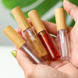 Natural Bambu Lip Gloss Glaze Tube Eyelash Mascara Bottle High-klass Eyeliner Container Diy Nail Edge Oil Tom Tube J63