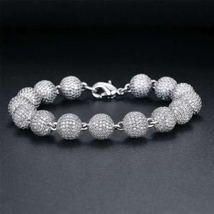 Rapper de hip hop Jóias de moda Bling Sterling Sier 8mm Icepado de moissanite Ball Chain