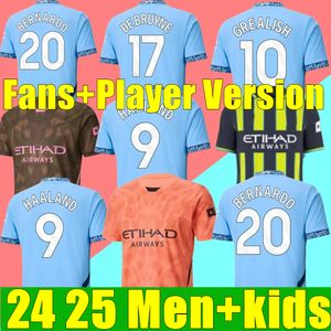 24 25 Soccer Jerseys HAALAND DE BRUYNE PHILLIPS MANS CITIES GREALISH FERRAN MAHREZ FODEN BERNARDO JOAO CANCELO Z RODRIGO Football Shirt Men Kids Kit Sets