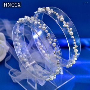 Headpieces HNCCX Wedding Headband White Pearl Bridal Hair Accessories Vine Minimalist Beaded Tiara Headresses For Women Party CP03