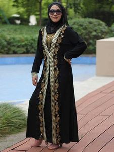 Ethnic Clothing Dubai Arab Islam Abaya Women Muslim Long Dress Sequin Beading Kaftan Robes Elegant Splice Maxi Dresses Islamic Clothing Caftan T240515