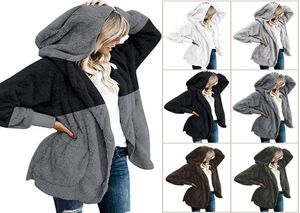 Fashion Fleece plus size com capuz comprido Cardigan Coat Women Overcoat Winter Autumn Autumn Fhin Hooded Fur Slevas Longa Jaqueta quente Exterior1564014