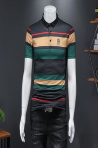 2021 new summer men039s shortsleeved Tshirt striped lapel business casual pure cotton loose men039s tshirt top clothes tr4959997