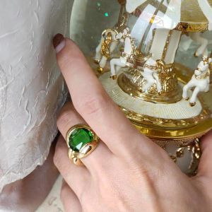 Hip -Hop -Ring -Schmuckringe für Frauen Männer hohe Retention Farbe Einfacher Emerald Ring Mode persönlicher Finger