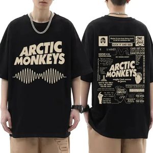 Arctic Monkeys Inspired T Shirt - Lista albumów doodle Print Vintage T -shirt mężczyzn Kobiet Hip Hop Punk Tshirts Tshirts Streetwear 240517