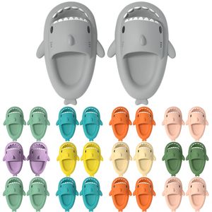 60 Mens Women Shark Summer Home Solid Color Couple Parents Outdoor Cool Indoor Household Funny Slippers GAI