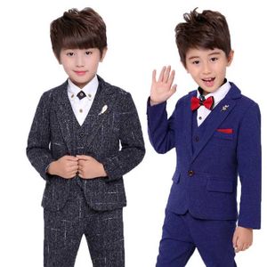 Suits Flower Boys Formal Wedding Party Suits Children Blazer Vest pants Tie 4PCS Clothing Sets Kids Performances Dance Dresses Costume Y240516