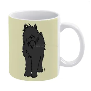 Mugs Bouvier Des Flandres-Black White Mug Coffee Girl Gift Tea Milk Cup Flandres Black Cropped Ears Dog