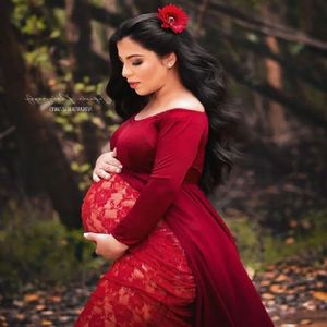 Maternity Chiffon Dresses Baby Shower Photoshoot Gown Stretchy Pregnancy Photography Dress Phoot Shoot Clothing Long Sleeve