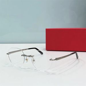 Frames de óculos sem moldura de orla para homem clássico óculos de óculos de óculos quadro ct0408 líquido de moda vermelha os mesmos homens e mulheres loles de fábrica