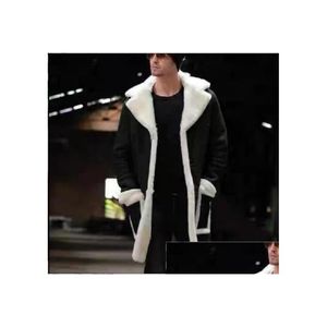 Mens Trench Coats Winter Fleece Wool For Men Cotton Jackets P Warm Lapel Medium Length Coat Veet Fashion Trenchs Drop Delivery Appar Dhxzj
