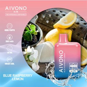 오리지널 팩토리 AIVONO AIM BoxX 4000 퍼프 회전 가능한 vape 펜 E 담배는 충전식 배터리 650mAh 10ml 미리 채워진 포드 엘프 바 BC4000 RAZ TN9000