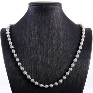 Zuanyang Hip Hop Jewelry 925 Sterling Silver Ball Shape 6mm 8mm 10mm 12mm Cuban Chain Vvs Moissanite Iced Out Link