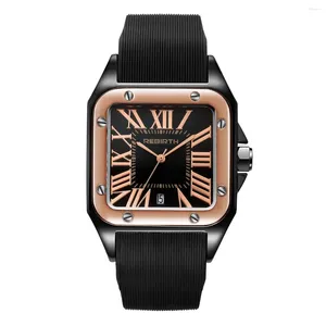 Zegarstwatches Square Roman para zegarków Top marka klasyczna retro kwarc sportowy silikonowy na rękawo Mężczyzny Wysokiej jakości kochanki Prezenty Montre Homme