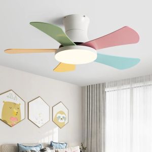 Children Room Ceiling Fan Light The bedroom LED Ceiling FanLlights Restaurant Modern Simplicity DC Electric Fan Indoor 110V 220V