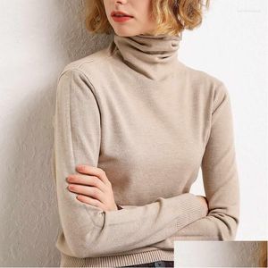 Womens Sweaters Cashmere Turtleneck Sweater Women Wool Warm Jumper Autumn Winter Clothes Female Solid Pl Femme Hiver Plover Drop Del Dhwtz