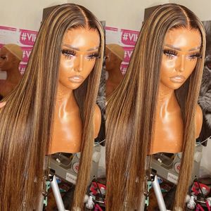 Straight 4highlight 27 color Ombre 13x4 Lace Front Human Hair Wigs PrePlucked with Baby Hair Remy