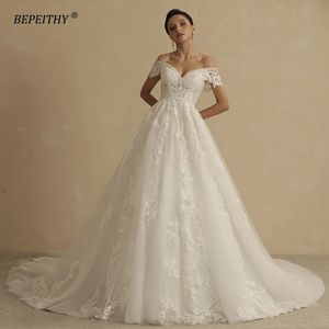 Bepeithy Princess Sparkling Womens Wedding Dress Bridal Romantic Lace Sleeveless Bohemian Bridal Dress Robe de Soiree från Frankrike 240515