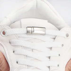 Schuhteile 1Pair Magnetic Lock Shoelaces ohne Krawatten Elastische Schnürsenkel Sneakers Keine Krawatte für Kinder Erwachsene flache Schnürsengpummel Gummibänder