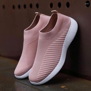 Lässige Schuhe ohne Schnürsenkel Elastizität Sneakers Frauensportarten für Mädchen Frauen, die Tennissport Moccasin Trends Gym YDX2 leiten