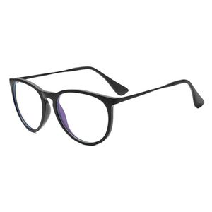 Klassiska runda glasögon ramar män kvinnor blå ljus blockerande metall ram optiska glasögon designer glasögon gafas de sol med väska 332y