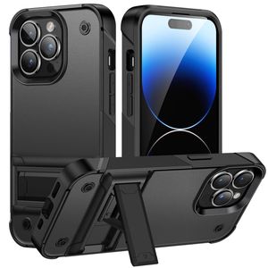 Rugged Armor Shockproof Phone Case For iPhone 15 14 Plus 13 12 11 Xs Max Pro Max Samsung S24 S23 Ultra Plus S23 FE A54 A14 TPU Google Moto MI Plastic Kickstand Back Cover