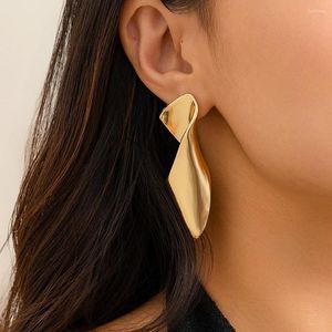 Stud Earrings Vintage Irregular Geometric Metal Twisted For Women Trend 2024 Gold Color Piercing Earring Jewelry Accessories