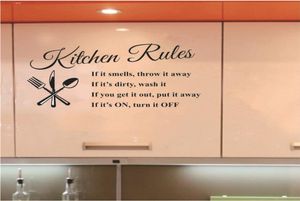 Кухонные правила наклейки на стенах оформления буквы Съемные настенные наклейки на стены из ПВХ DIY Kitchen Home Decor 30 см x 58 см7244540