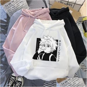 Womens Hoodies Sweatshirts Kawaii X Sweatshirt Killua Zoldyck Manga Black Bluzy Tops Clothes Drop Delivery Apparel Clothing Dhtqi